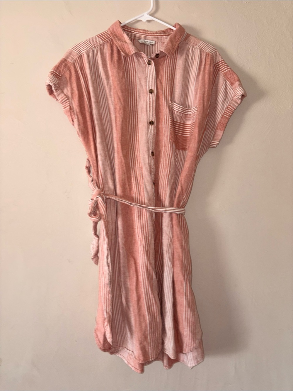 American Eagle orange stripe tie t shirt dress XL